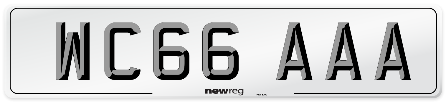 WC66 AAA Number Plate from New Reg
